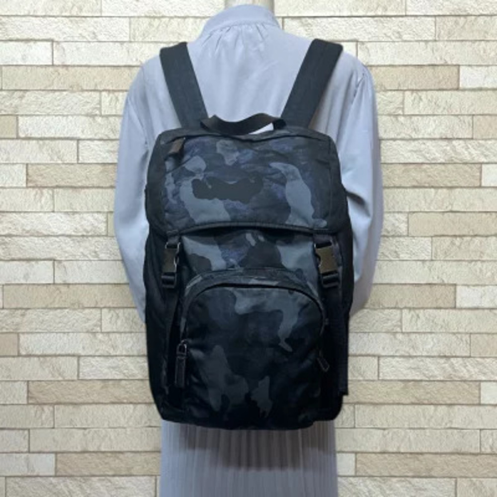 Prada daypack backpack camouflage Black